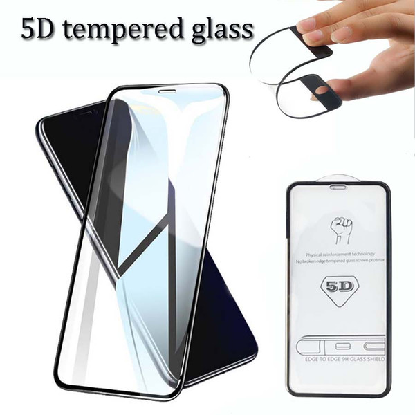 Top quality 5D 9H tempered glass protector Full Glue Tempered Glass film screen protector for iphone xr xs max huawei p20 p30 pro