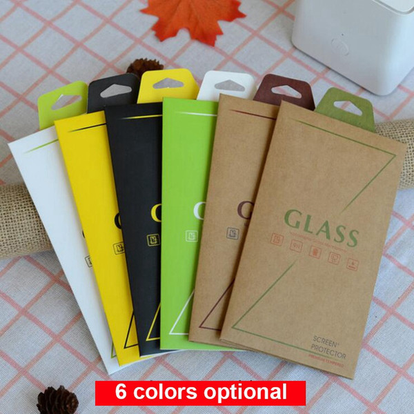 Tempered Glass Screen Protector 6Colors Universal Retail Packaging Box For iphone XR Xs Max XI 8 7 6S plus Samsung S8 S7 S6