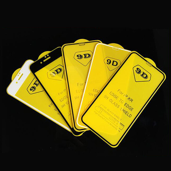 9D Tempered Glass for iphone 11 Pro Max Black Toughed Protective Screen Protector Phone Film for 6s 7 8 Plus XR XS Max