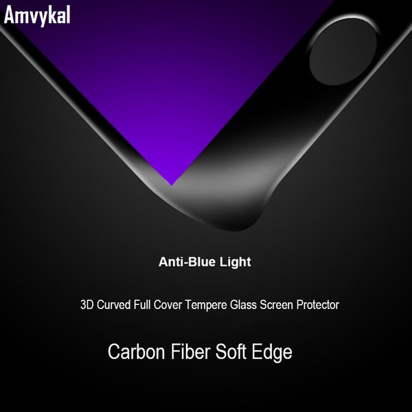 3D Full Cover Soft Edge Tempered Glass For iphone 11 pro XR XS Max 6s 7 8 Plus Anti-Blue Purple Light Screen Protector