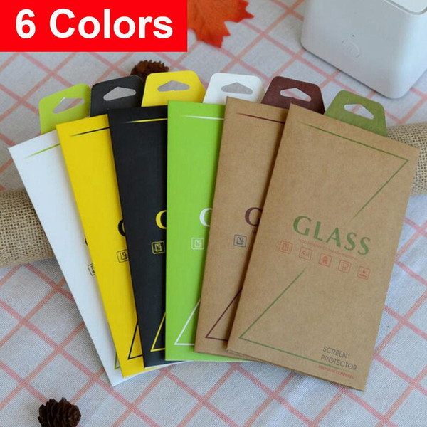 Tempered Glass Screen Protector 6Colors Universal Retail Packaging Box For iphone XR XS Max 7 6S SE Plus Samsung S8 S7 S6 Huawei