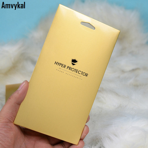 Phone PET Screen Protector Universal Luxury Golden Retail Packaging Box For iphone XR X XS Max SE 6s 7 8 Samsung Tempered Glass