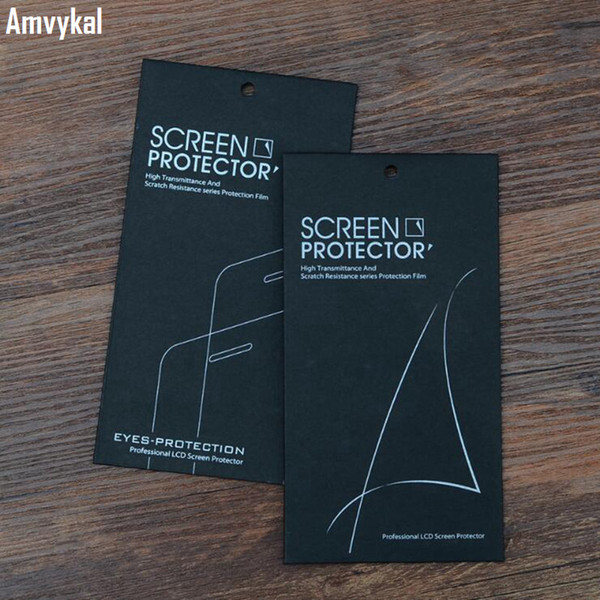 Black Universal Kraft Retail Packaging Box For iphone XR XS Max 8 7 6S plus Samsung S8 S7 Tempered Glass PET Screen Protector