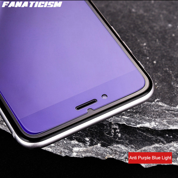 Fanaticism Anti-Purple Blue Light Tempered Glass Screen Protector For iphone XR X XS Max 5s SE 6s 7 8 Plus Tempered Glass