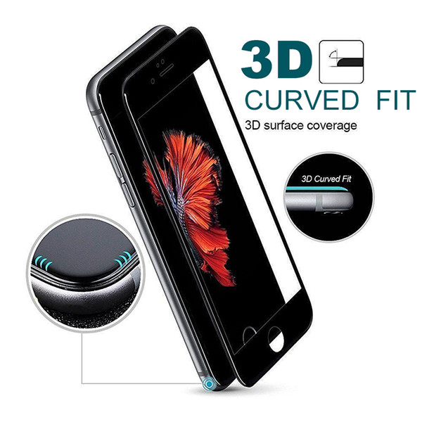 Tempered Glass 3D HD Soft Protective Film for iPhone X 6 6s 7 8 Plus Full Cover Carbon Fiber Screen Protector Free Epacket