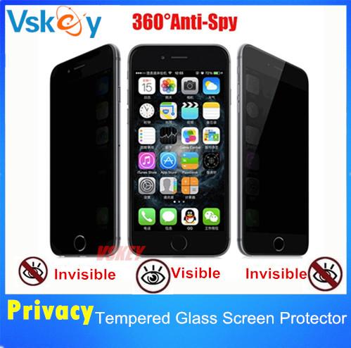 100pcs 2.5D Anti-Spy Privacy Tempered Glass For iPhone 7 Plus Screen Protector Full Cover Protective Film iphone 6 6s plus 5/5s