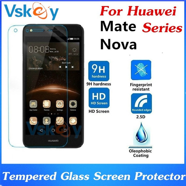 100pcs 2.5D Tempered Glass For Huawei Mate 9 S 7 8 Nova Plus Y5 Y6 II Screen Protector Explosion Proof Screen Protector