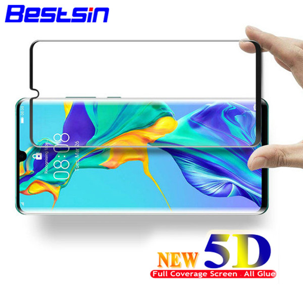 Top quality Bestsin 5D 9H tempered glass protector Full Glue Tempered Glass film screen protector for huawei p20 p30 pro