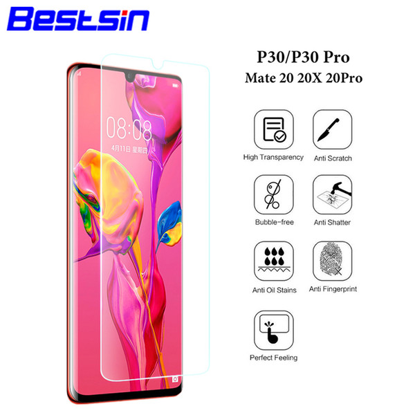 Bestsin Huawei P30 P30 Lite P30 Pro high-quality scratch-proof toughened glass film, with retail packaging boxes