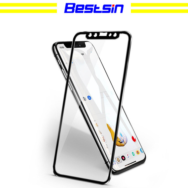 Bestsin For iPhone 8 Plus iPhone X 3D Full Cover Tempered Glass Soft Edge Screen Protector for iPhone8 7 Plus with Package