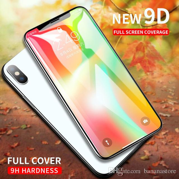 9H Curved Full Cover Curved Edge Screen Protector Film For Iphone XS MAX XR 8 Plus Tempered Glass Protective Tempered Glass Film