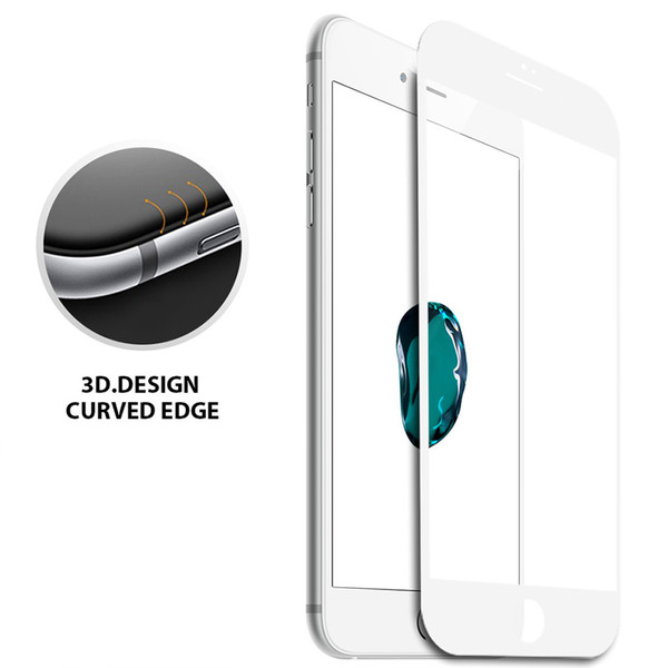 150PCS 3D Edge Tempered Glass Screen Protector for iPhone 7 Full Cover Glass Protective Film for Apple iPhone7 4.7 inch Plus 5.5 inch