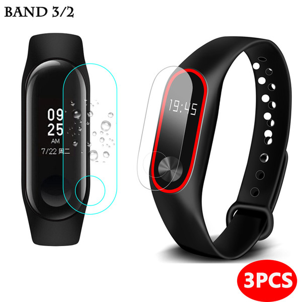 3PCS HD protective film for Xiaomi Mi Band 2 screen protector for Xiaomi Mi Band 3 band2 band3 soft nano cover skin Not Glass