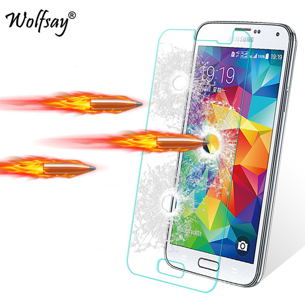 2pcs Screen Protector sFor Glass Galaxy S5 Tempered Glass For Galaxy S5 For I9600 Film Wolfsay