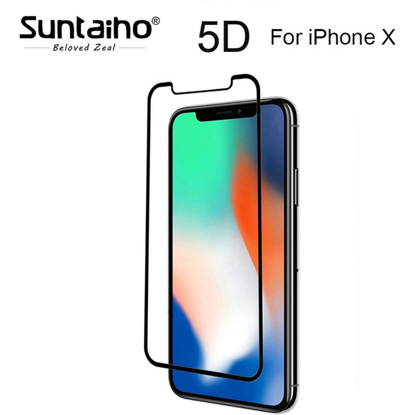 Suntaiho 5D Cold Carving 4D 3D Curved Edge 9H tempered glass For  X HD Full Coverage Screen Protector For  X