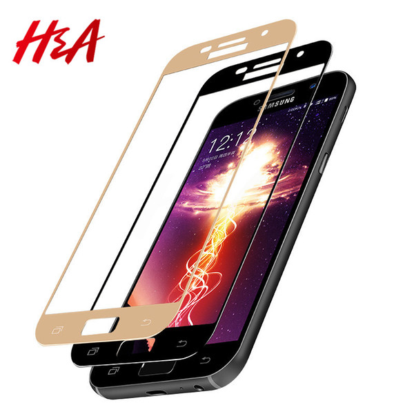 H&A Full Screen Protector Glass For Samsung Galaxy A3 A5 A7 2016 2017 Tempered Glass For Samsung J3 J5 J7 Protective Film