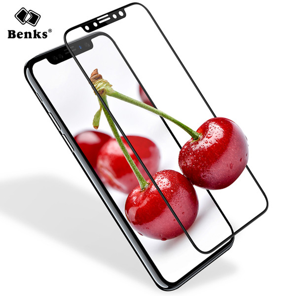 Benks Screen Protector Tempered Glass Full Coverage Soft Frame Curve Edge  HD Shatterproof For X