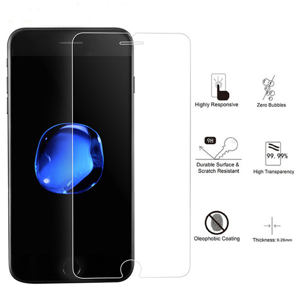 EKDME Tempered Glass For X 7 8 6 6S Plus 5S 5 S 5C SE 4 4S Protector Screen For 7 Protective Front Film