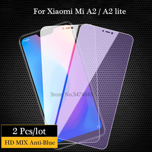 2Pcs/lot For Glass Xiaomi Mi A2 Lite Screen Protector Tempered Glass For Xiaomi Mi A2 Lite Phone Film