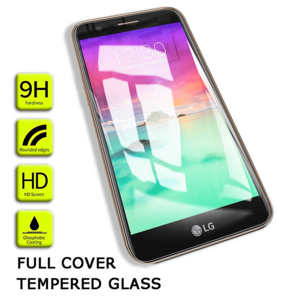 MRGO Full Cover Screen Protector for LG K10 2017 Tempered Glass on K10 2017 Tempered Glass for LG