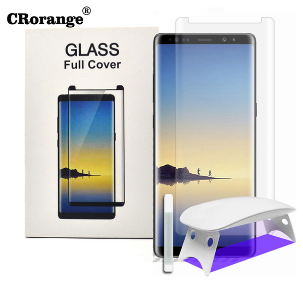 Rainbow Screen Protector For Samsung Galaxy S8 + S9 Plus Note8 3D Curved Tempered Glass Full Coverage Film UV Light Liquid