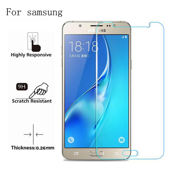 Samsung glass 0.26mm 9H 2.5D Tempered Glass For Samsung Galaxy J3 J5 J7 2015 2016 2017 Screen Protector on For Samsung S6 S7 Protective Film