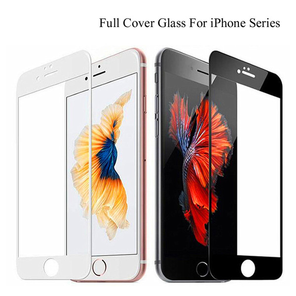 9H Full Coverage Cover Screen Protector Tempered Glass For iPhone 6 6S 5S 7 8 plus SE 5 5C XR XS Max Toughened Glas For iPhone7 6S soft Flim