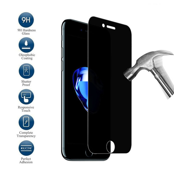 Anti Glare Film 2.5D Anti Spy Privacy Screen Protector For iphone X & iphone 8 Plus 5 5s 6 6s 7 Plus Tempered Glass