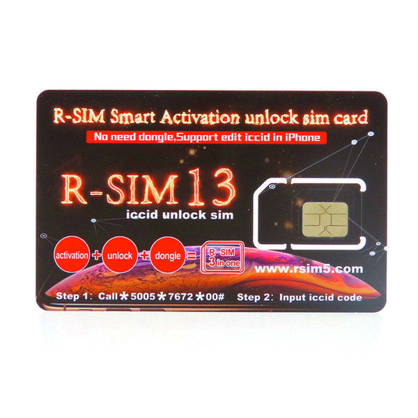 Original RSIM13 R-SIM 13 Smart Activation unlock sim card for ios12 rsim13 card iccid unlocking for iPhone 6 7 8 Max XR X IOS12 GSM