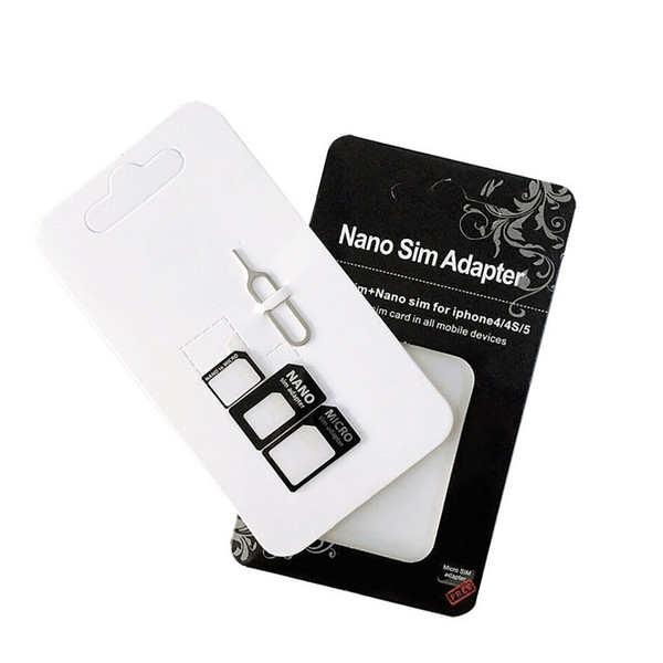Universal Four in one set NOOSY Nano Sim & Micro Sim & Standard Sim Card with retail package