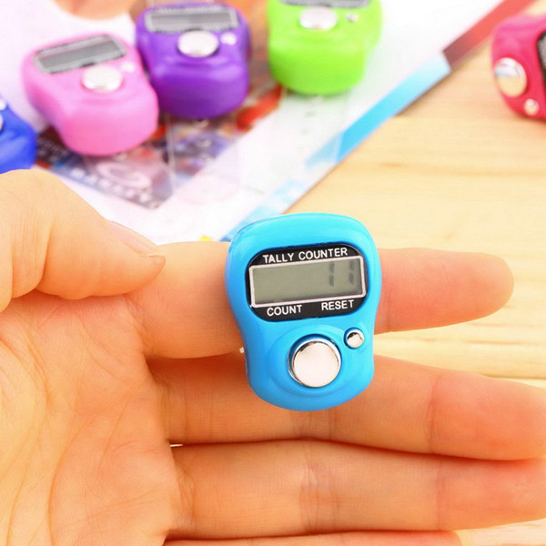 Free Shipping 200pcs Mini Hand Hold Band Tally Counter LCD Digital Screen Finger Ring Electronic Head Count Tasbeeh Tasbih