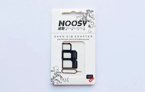 SIM Adapter NOOSY Nano Sim Card to Micro & Standard Slim 3 in 1 with SIM Card Pin For All Mobile Phone Devices With Retail Box US02