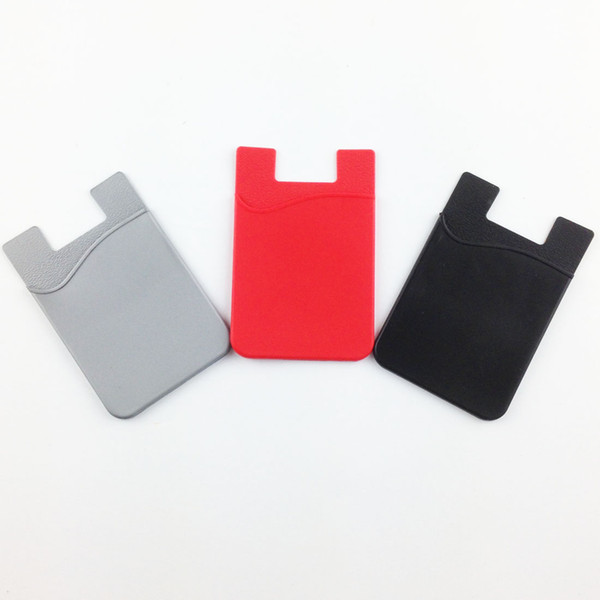 U&I® High Quality Silicone Phone Card Holder 3m Adhesive Pouch Wallet Business Card Holder 6 Color for smartphone
