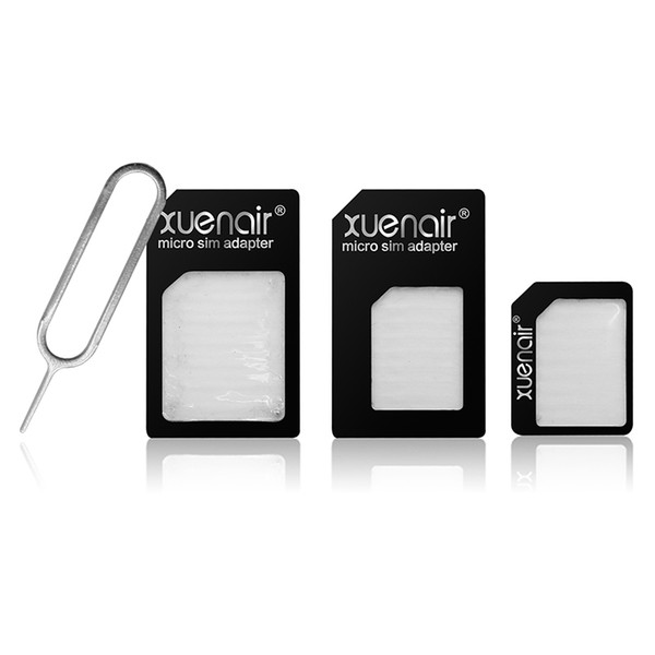 Xuenair 4 in 1 Mobile Phone Nano SIM Card Micro Standard SIM Card Adapter SIM Card Tool Set Eject Pin For iOS Android