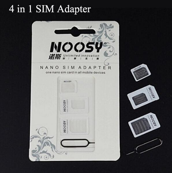 For iPhone 4/4S NANO SIM Card Transformation For iPhone 5/5S/5C 4 In 1 for NANO SIM Adapter With Card