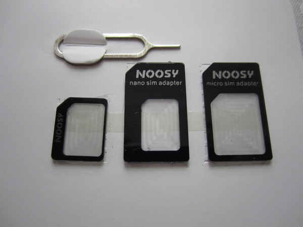 4 In 1 Noosy Nano Restored Micro SIM Adapter Eject Pin For Iphone 5 5S Iphone4 4 4S 6 6S Plus SIM Card needle With Retail Box Samsung Note5