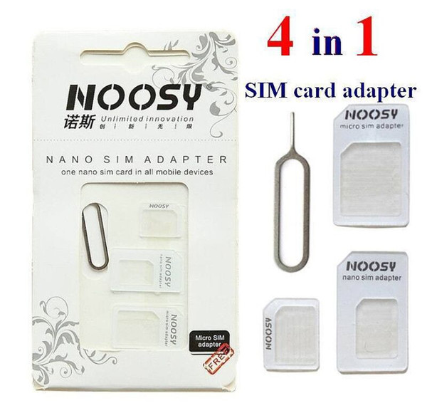 4 in 1 Noosy Nano Sim Card Adapters Micro Converter Eject Pin Pick for Cell Phone Android iPhone 4 5 6 7