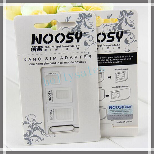 Hot sale Noosy nano sim adapter high strengh PC sim card slot holder with white & black color fit for iphone4/5,android cell phone