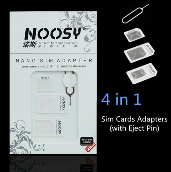 4 in 1 Nano SIM to Micro Standard Card Adapter Adaptors for iphone 6 for iphone 5S 5C 4S