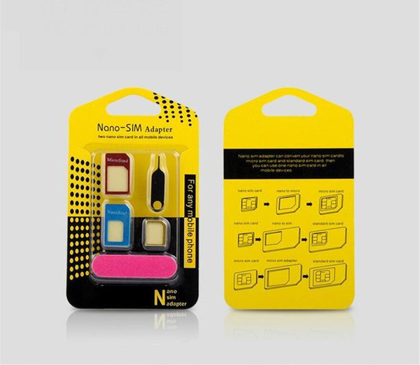 Metal all 4 8 in 1 Nano SIM card to Micro mini sim adapter for iphone samsung sim card adapter G0596