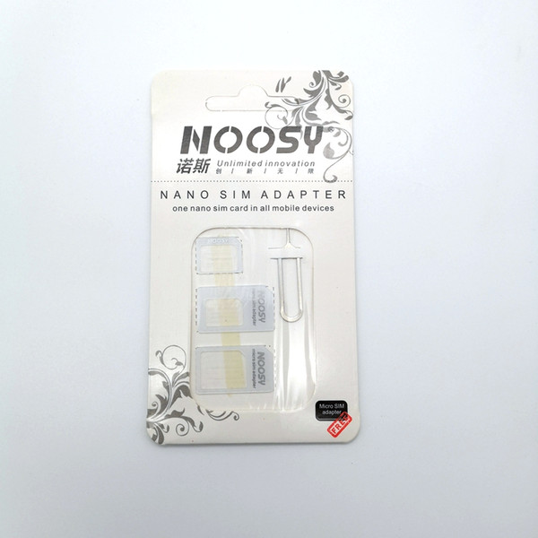 5pcs SIM Card Adapter 4 in 1 Noosy Nano Micro SIM Adapter Standard SIM Card Adapters Eject Pin Key For iPhone Samsung