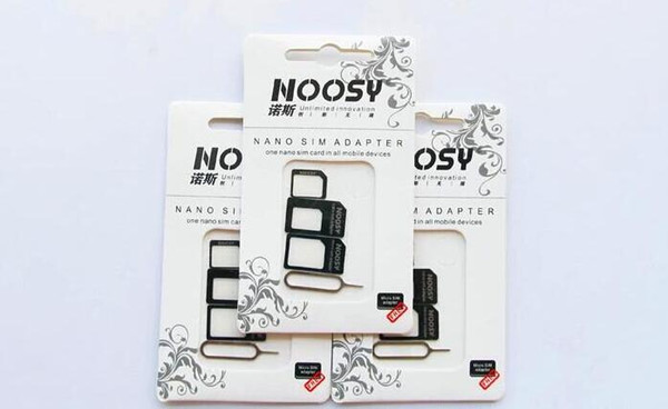 Free shop Nano SIM Card Micro SIM Card to Standard Adapter Adaptor Converter Set for iPhone8 7 6/5/4S/4 with Eject Pin Key
