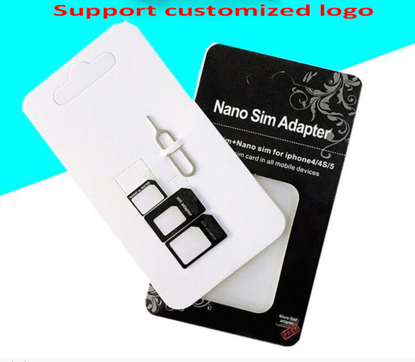 Nano SIM Card Micro SIM Card to Standard Adapter Adaptor Converter Set for iPhone 6/5/4S/4 with Eject Pin Key All Mobile Devices S10