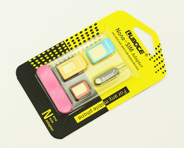 SIM Card Sets Aluminum Alloy Phone Metal Cato Nano Sim Restore Card Sets Small Card Turn Kcal In Universal Holder Slot Stick Device 5 in 1