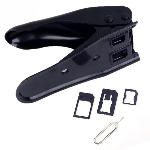 Wholesale-Multi-function Dual 2 in 1 Nano Micro SIM Card Cutter For  iPhone For HTC Nokia Samsung Smart Phone Accessory
