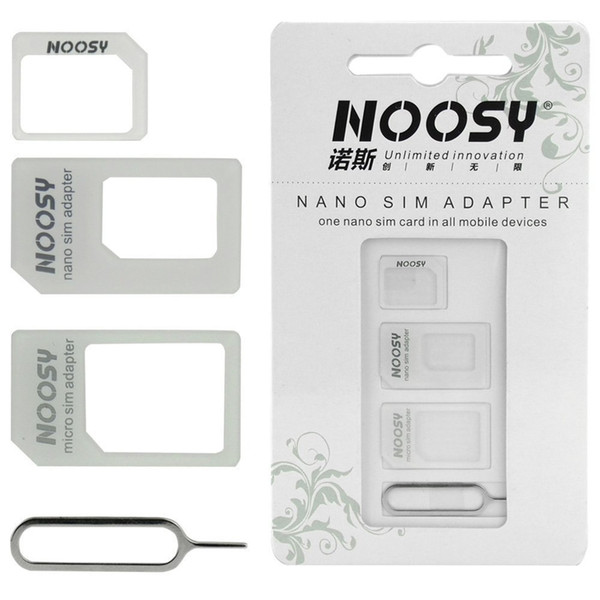 Noosy Convert Nano to Micro or Standard 4-in-1 SIM Card Adapter Set Holder Converter Set Fits Phone Repair Part Accessories Univeral BA