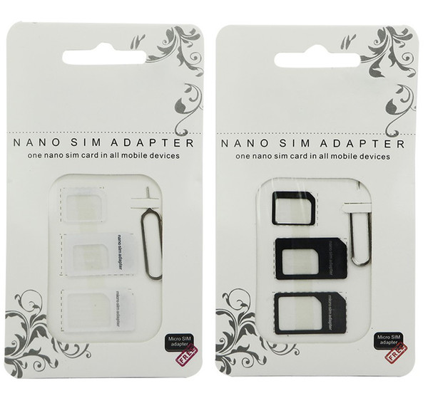 Noosy Nano SIM Card 4 in 1 Micro Adapter with Eject Pin Key Nano Micro Standard SIM Card Adaptor Adapter