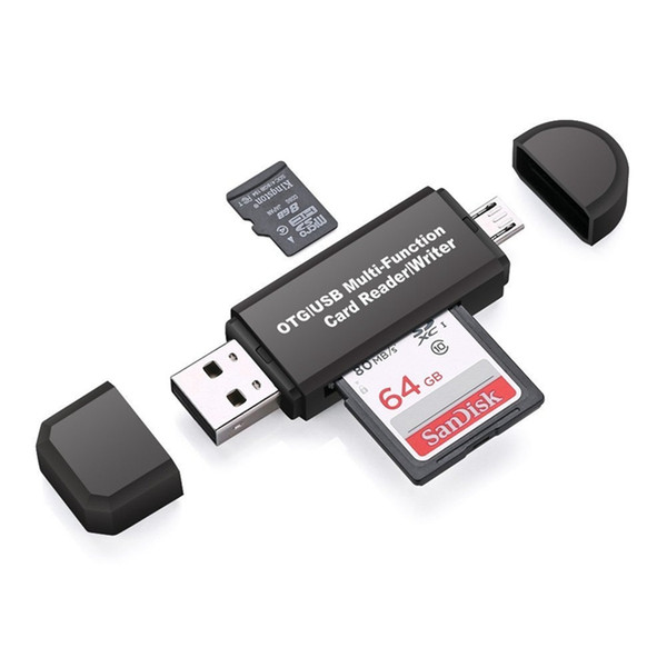 OTG USB 2.0 + Micro V8 Plug Multi-Function TF/SD Cardreader Mobile Phone Memory Multi-Purpose High-Speed Card Reader 64GB