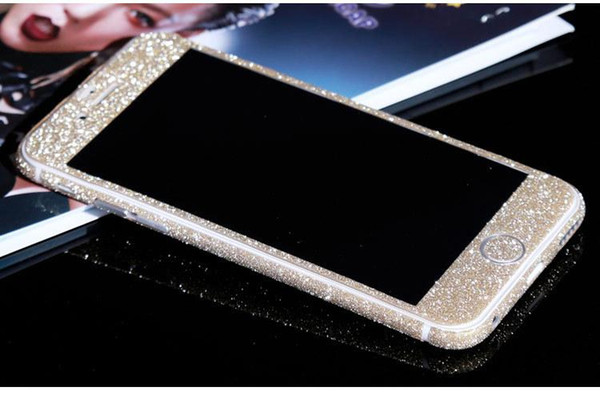 Glitter Bling Shiny Full Body Sticker Matte Skin Screen Protector For iphone7 7plus 6 6S plus 5 5S Samsung S7 edge S8 plus Front+Back decals