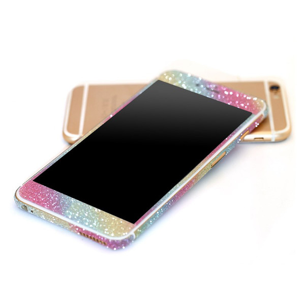 Glitter Bling Shiny Full Body Sticker Matte Skin Screen Protector For iphone7 7plus 6 6S plus 5 5S S7 edge S8 plus Front+Back decals 2018